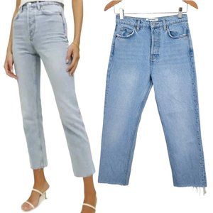 Reformation Cynthia High Rise Straight cropped Jeans Size 25 in Tahoe Wash Blue